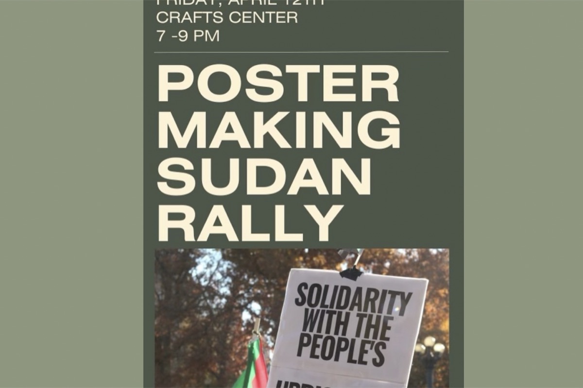 Community members making protest posters