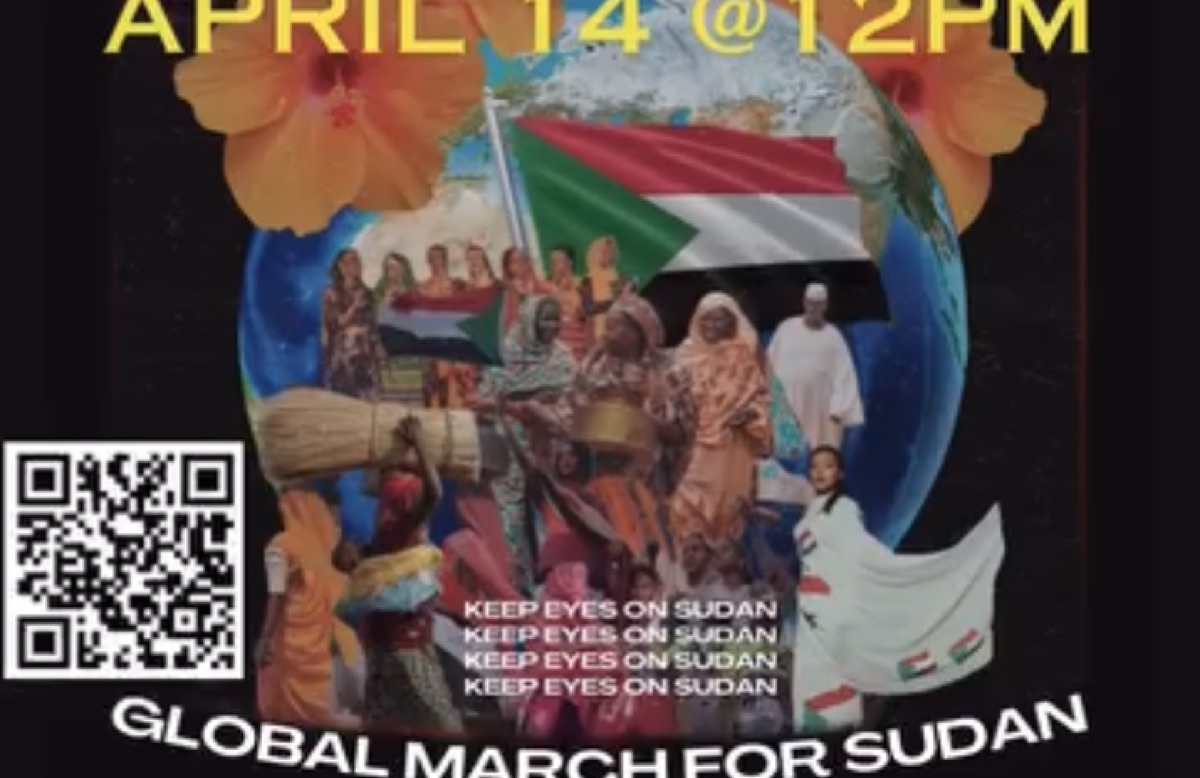 Poster for the Global March for Sudan in Copley Square